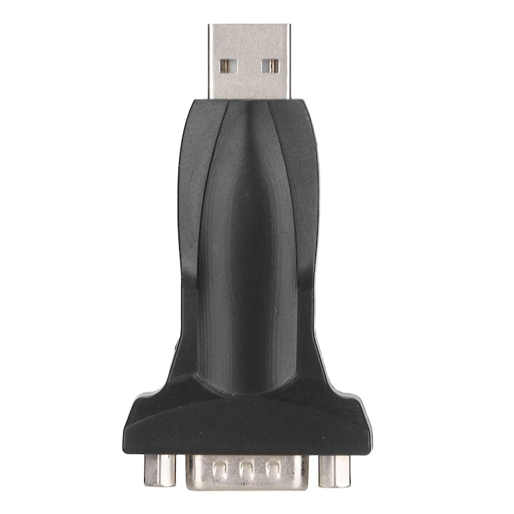 Adaptor USB la RS232 9 pini, chipset FTDI PL2303, negru