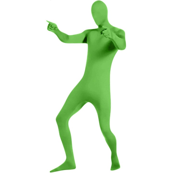 Costum de dans unisex, verde, marime UpXXXL, material elastic, maneci lungi