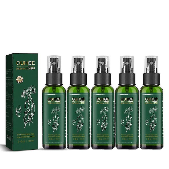 Serum de regenerare a parului cu ginseng, 100ml, set de 5 bucati, pentru par normal si subtire