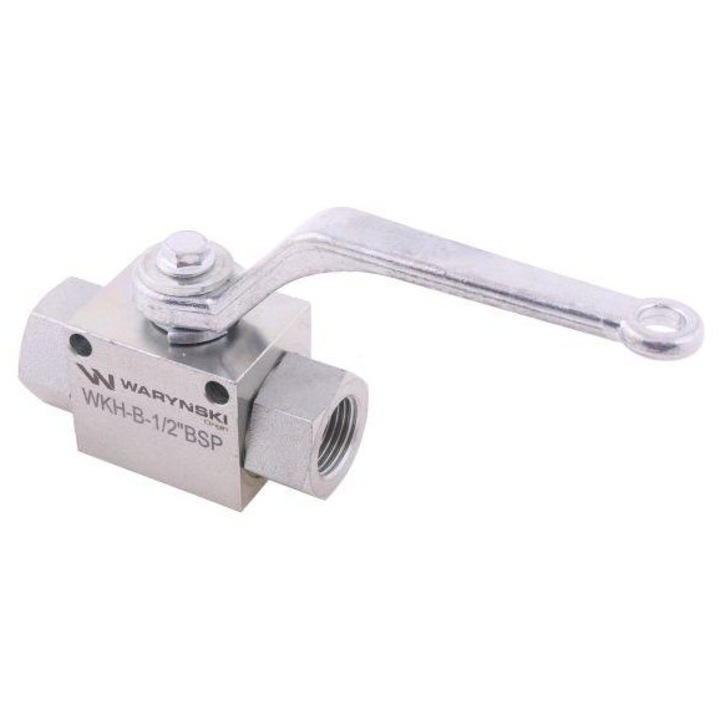 Robinet hidraulic cu bila cu 2 cai , 1/2"BSP, 500 bar, WARYNSKI