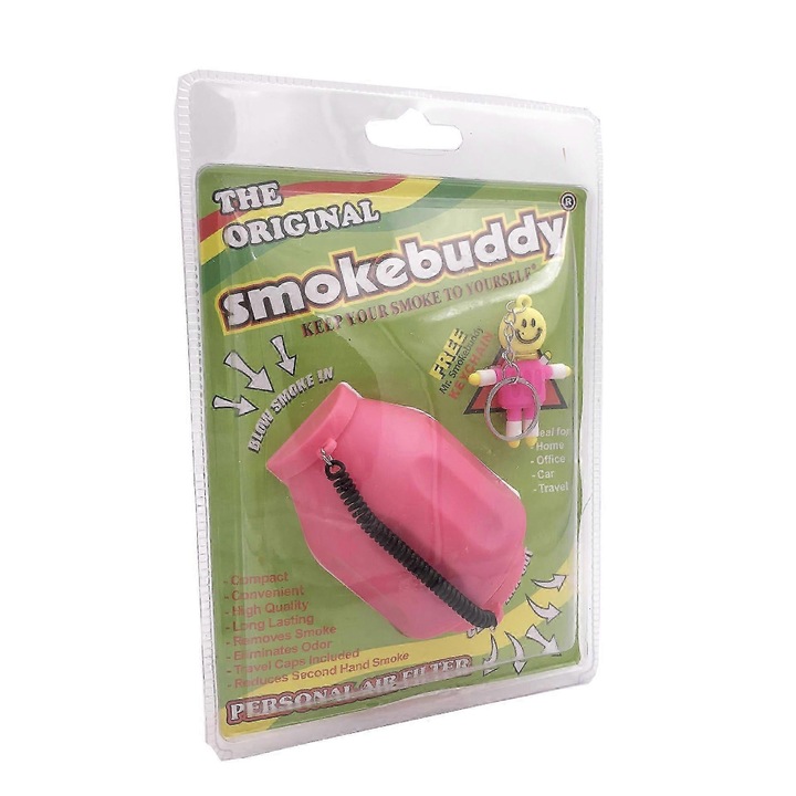 Smokebuddy személyi légtisztító, aktív szénszűrővel, fehér, 2.5x2.5x4.0in