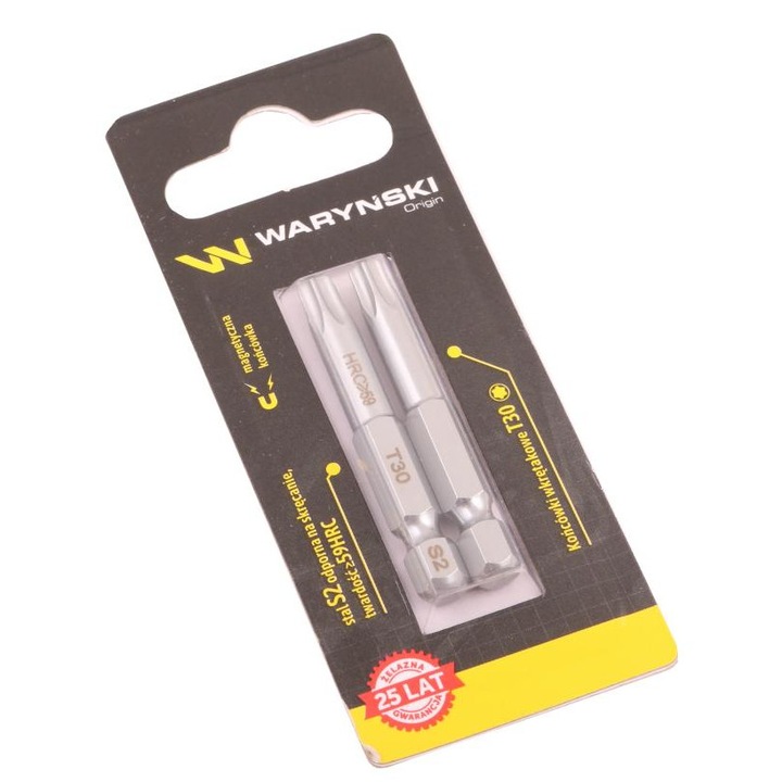 Set accesorii insurubat T30 50mm WARYNSKI, 2 bucati Set de biti de surubelnita