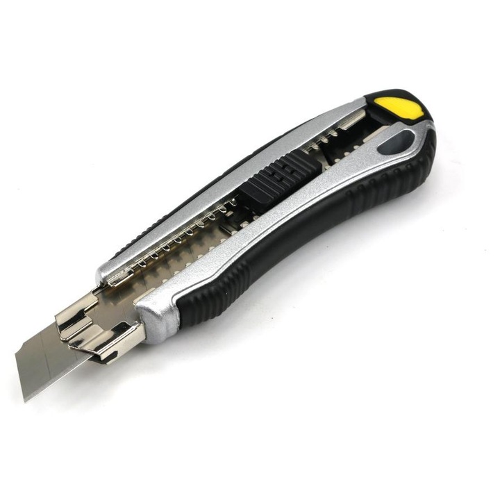 Cutter Warynski 18mm cu 6 lame de rezerva, aluminiu