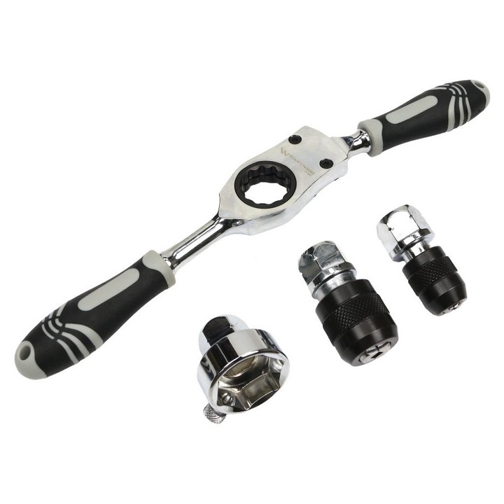 Set chei cu clichet cu port-filiera de 25 mm si port-tarod M3-M12 din otel CrMo Warynski