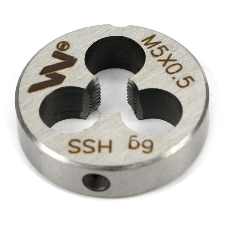 Matrice M5X0.5 din otel HSS DIN223, set Warynski