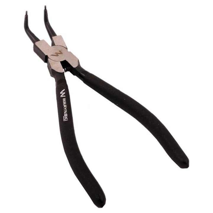 WARYNSKI szerelőgyűrű-fogó, 240 mm, belső, hajlított