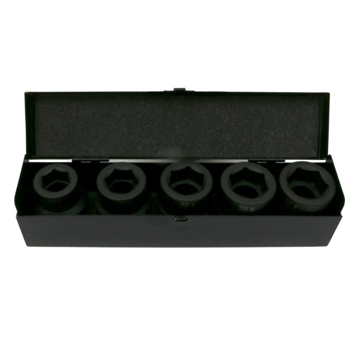 Set chei tubulare de impact 1" 5 bucati 24, 27, 30, 32, 33 mm din otel CrMo DIN 3129 Warynski