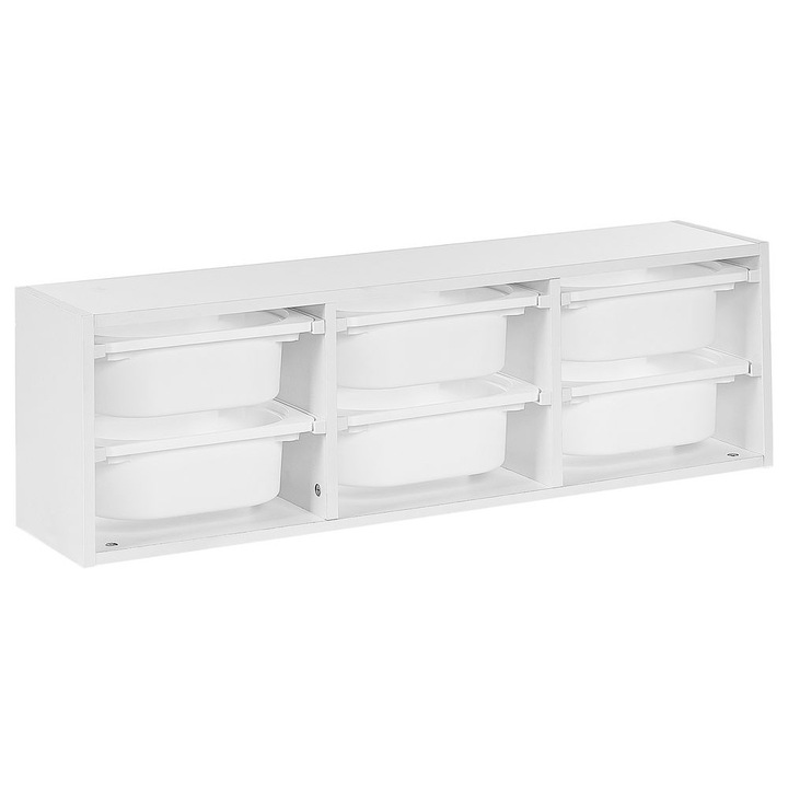 Raft suspendat cu 6 cutii de depozitare alb Tobin