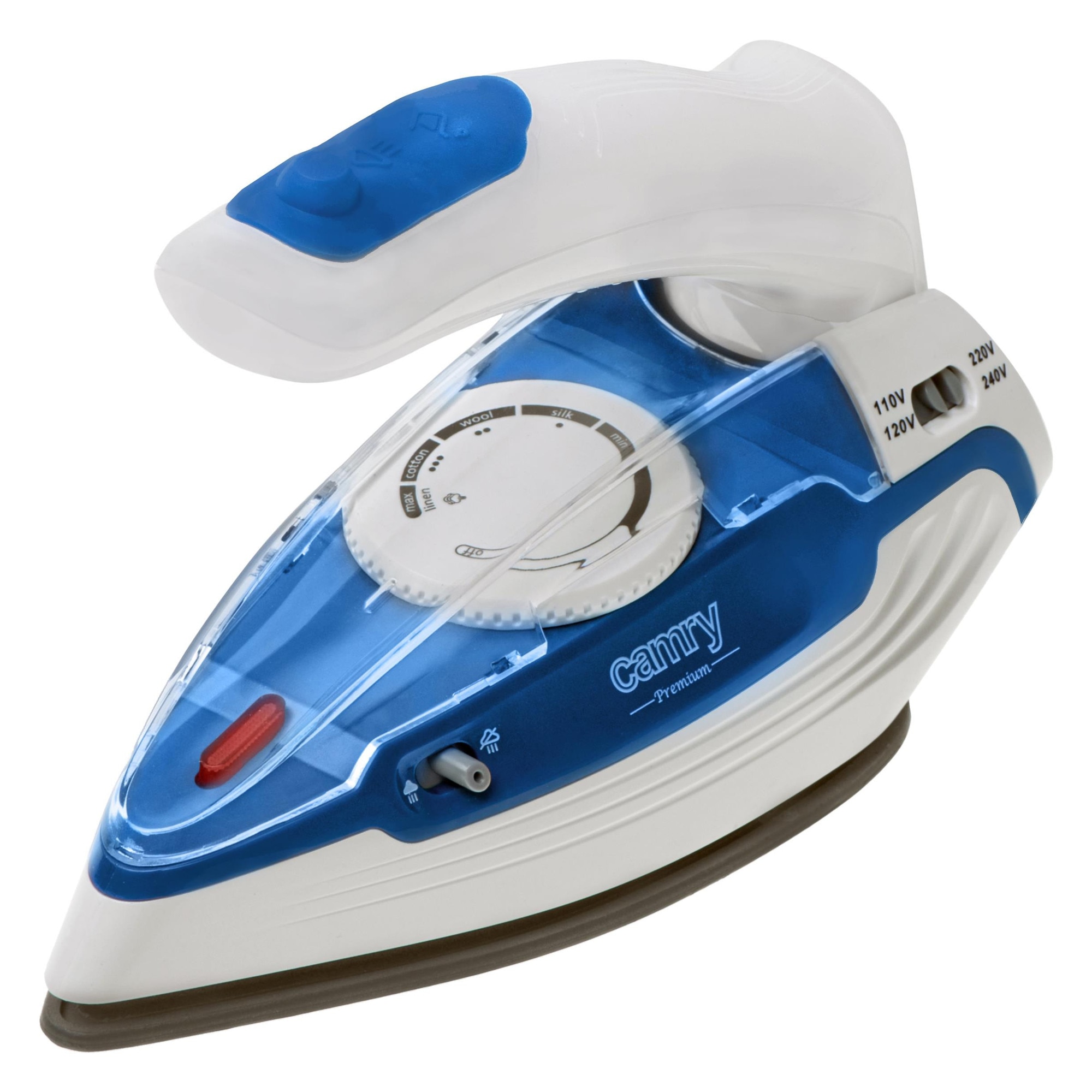 Fier de calcat cu abur Camry CR 5040, compact, 50g/min abur, alb-albastru, 20,3x9,3x9,4cm