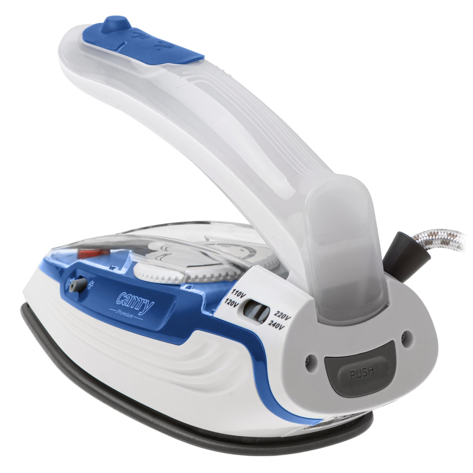 Fier de calcat cu abur Camry CR 5040, compact, 50g/min abur, alb-albastru, 20,3x9,3x9,4cm