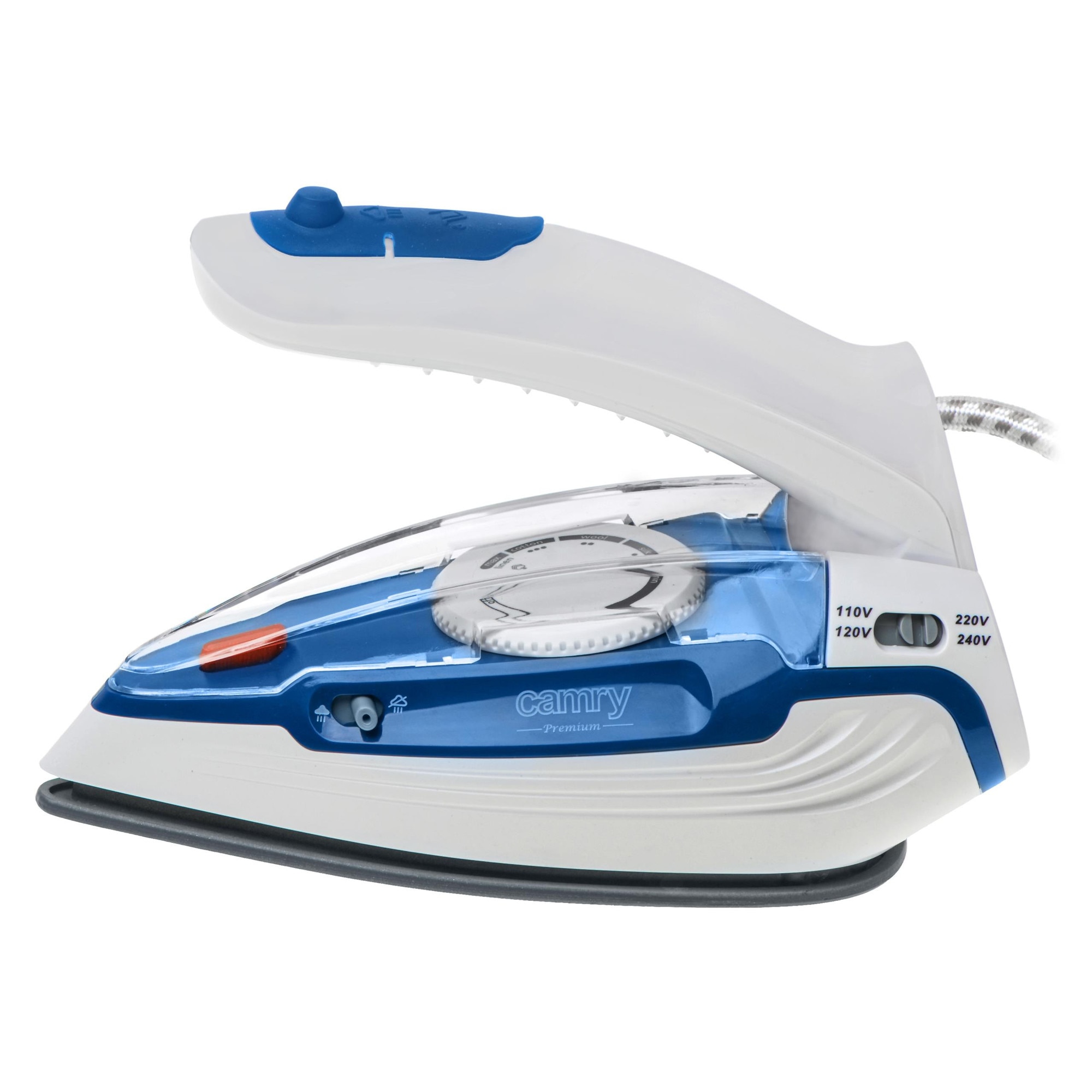 Fier de calcat cu abur Camry CR 5040, compact, 50g/min abur, alb-albastru, 20,3x9,3x9,4cm