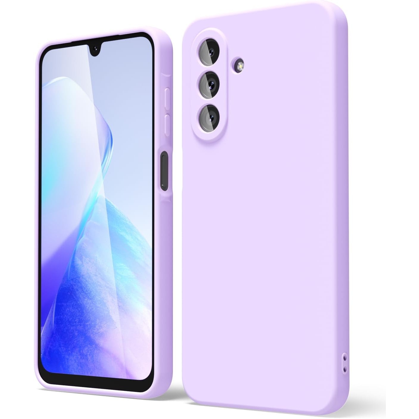 Husa pentru Samsung Galaxy A17 5G Liquid Silicone, subtire, captusita cu microfibra, anti amprenta, protectie camera foto - lavanda