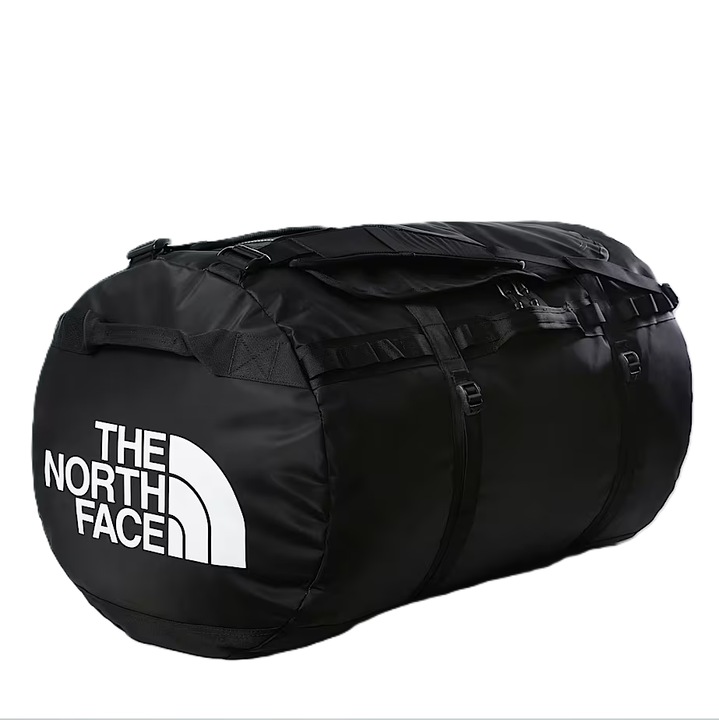 The North Face Base Camp Duffle XXL 150L-es táska, újrahasznosított anyagból, vízlepergető bevonattal, fekete, 150L