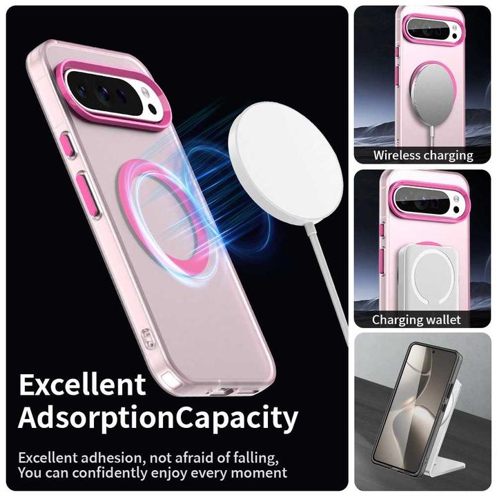 Husa pentru Google Pixel 10/10 Pro, CandyCase MagSafe, U24, Policarbonat, Pink