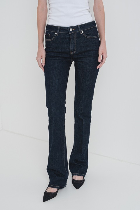 Tommy Hilfiger, Blugi bootcut cu cusaturi contrastante, Bleumarin, W26-L32