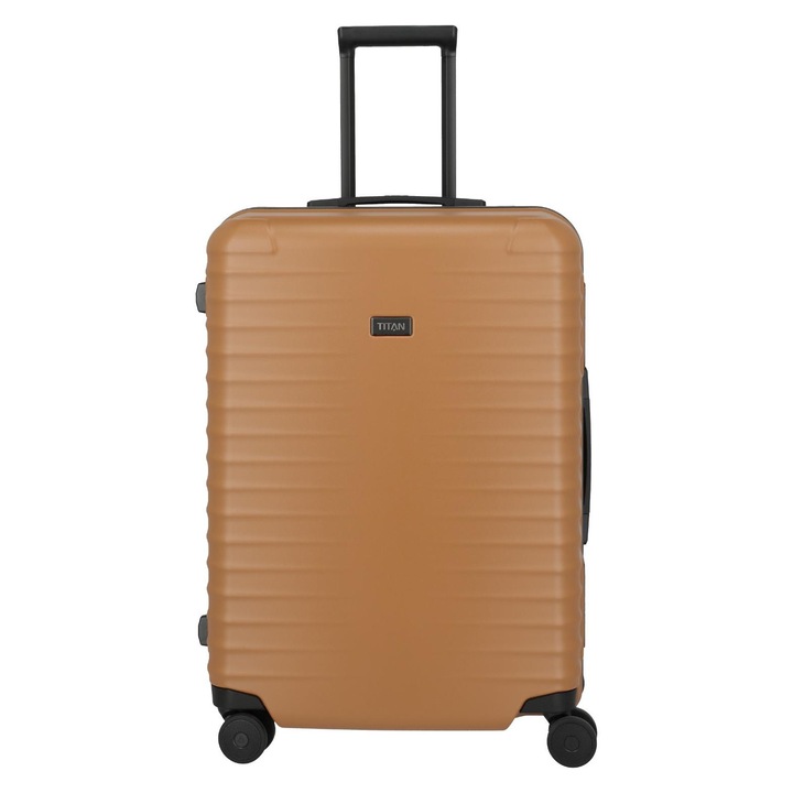 Troler Titan Overseas M, bronz, structura rigida, 4 roti duble, 69x46x26cm