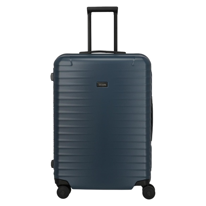 Geamantan de călătorie Titan Overseas M, albastru închis, 4 roți, construcție cu cadru