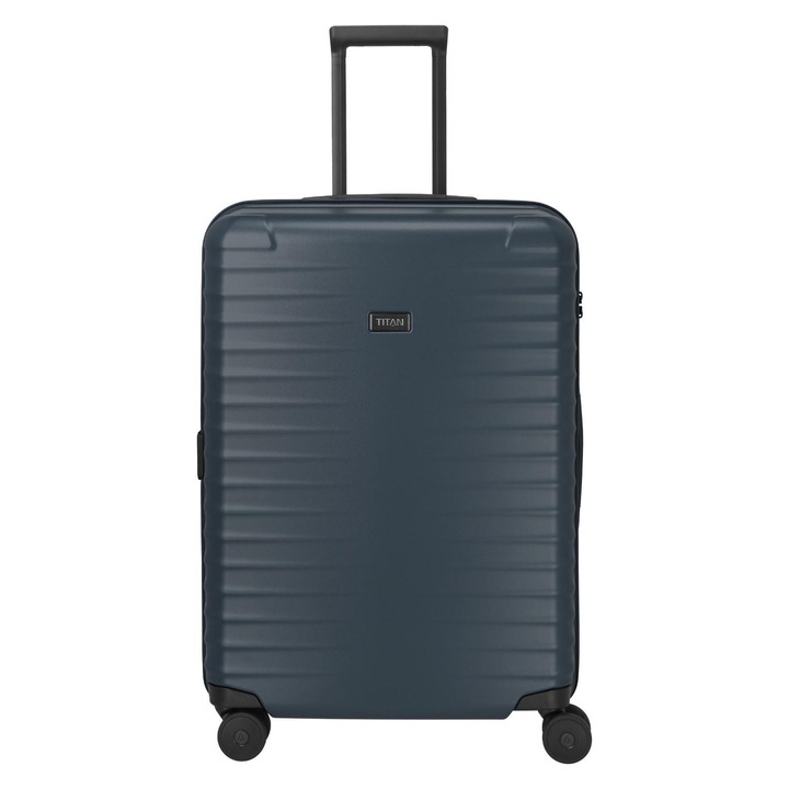 Troler Titan Upgrade Mplus, albastru, policarbonat, 80l, 4 roți duble