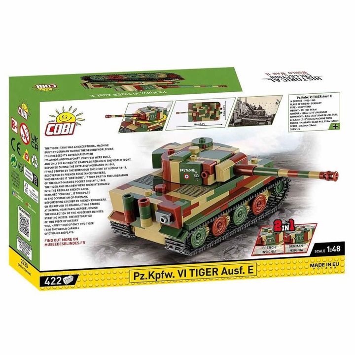 Конструктор Cobi DATE PRODUS Pz.Kpfw. VI Tiger Ausf.E 1:48, 422 части