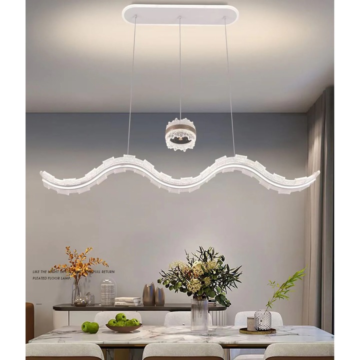 Pendul RFAN, Model 5119, Cu Telecomanda, 3 Tipuri De Lumina, Inaltime Reglabila, 180W, Gri