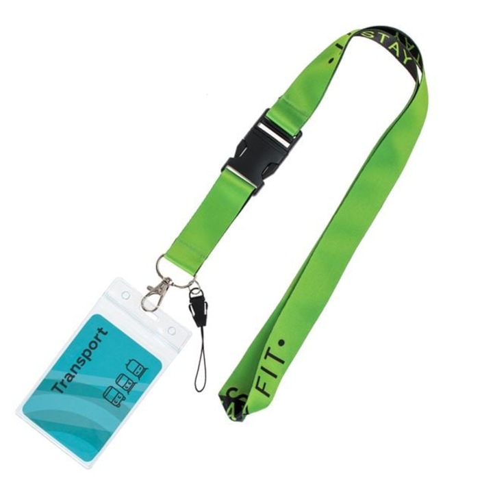 Ecuson Legitimatie cu Snur Negru Verde Lime Stay Fit