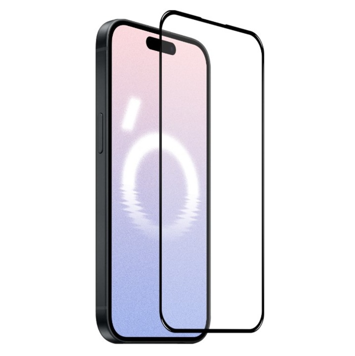 Üvegfólia Apple iPhone 17-hez, Teljes képernyős, Fekete szélű