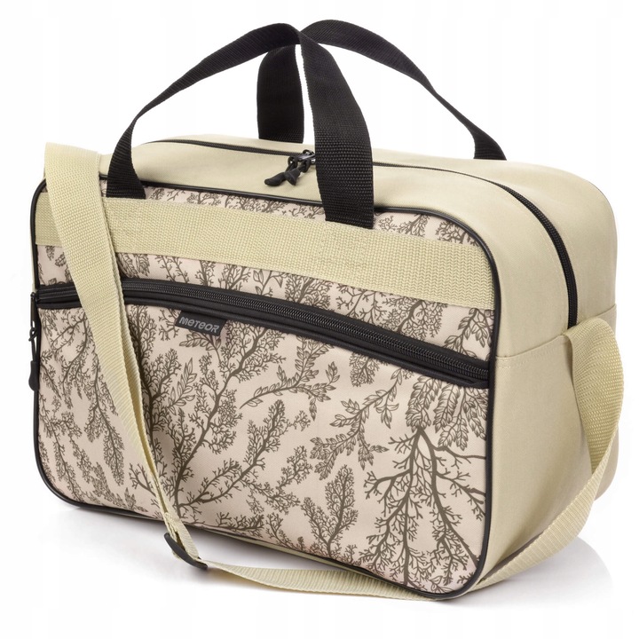 Geanta De Calatorie, Meteor, Lokman Rami, Bagaj De Mana 20x40x25, Pentru Liniile Ryanair, Usoara Si Rezistenta, Compacta, Usor De Purtat Pe Umar, 20x40x25 cm, Bej Si Maro