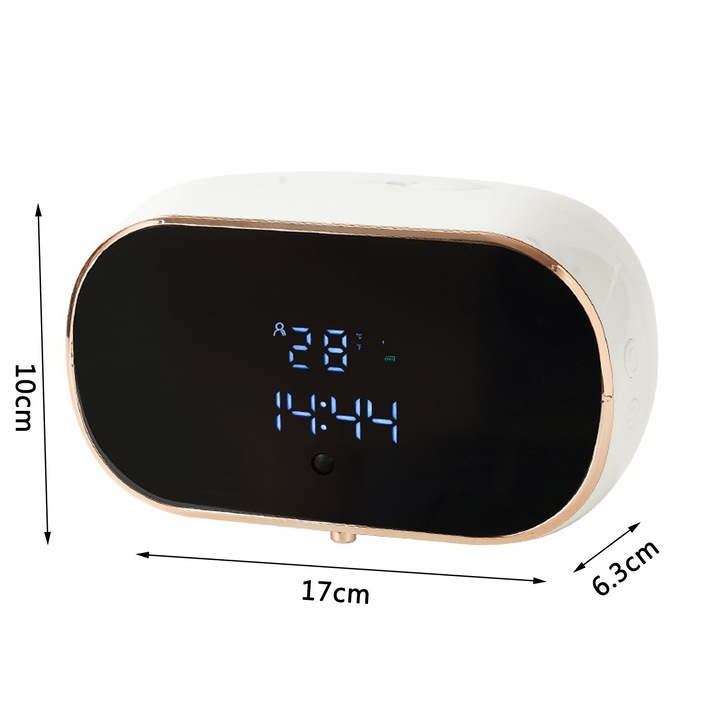 Dozator automat sapun lichid cu spuma, Axroad Mall, Dispenser cu senzor de miscare, Impermeabil IPX5, Fara atingere, Prindere de perete fara gauri pentru baie, Display cu afisaj LED, Pentru baie, bucatarie, hotel, 350 ml, Alb