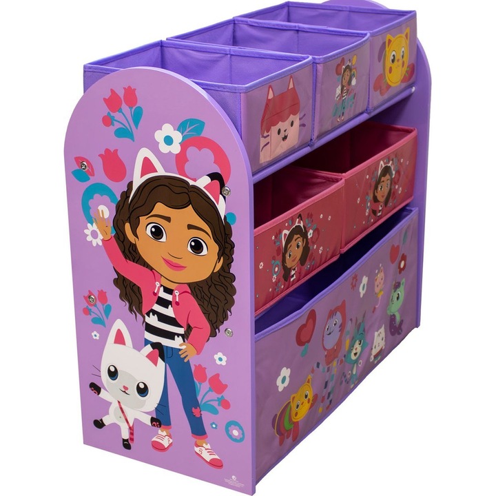 Шкаф-органайзер, 62, 5x29, 5x60 см, многоцветен, Къщичка за кукли на Габи