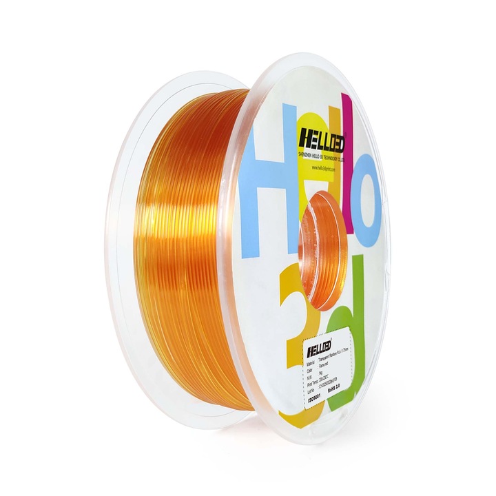 Filament Hello3D PLA Translucid Rainbow Flame-Red, 1.75mm, 1 KG