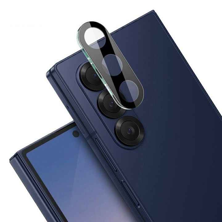 Kameralencse-védő fólia Samsung Galaxy Z Fold7 készülékhez, edzett üveg a lencséhez, kameravédelem, HD átlátszó, erősebb nedvszívó képesség, fekete
