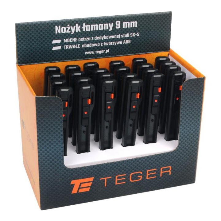 Set Cutter, Teger, 9mm, din otel SK-5, carcasa din ABS, 24 bucati