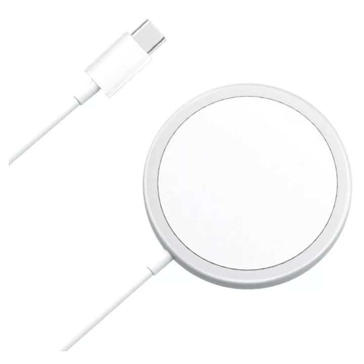 Incarcator magnetic wireless MagSafe 15W alb