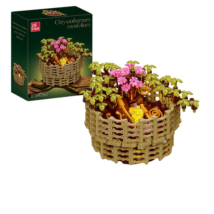 Set de constructie flori artificiale, 353 piese, multicolor