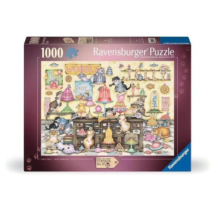 Puzzle Ravensburger 1000 de piese - Pisici nebune - Gelémania