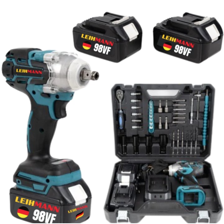 LEIH MANN 98VF ütvefúró pisztoly 2 akkumulátorral és 40 tartozékkal