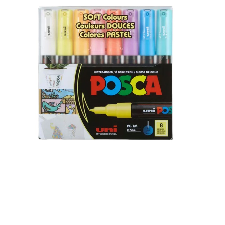 Set 8 Markere, Posca PC-1M, Paint Marker, Multicolor, 1.8x2.5mm