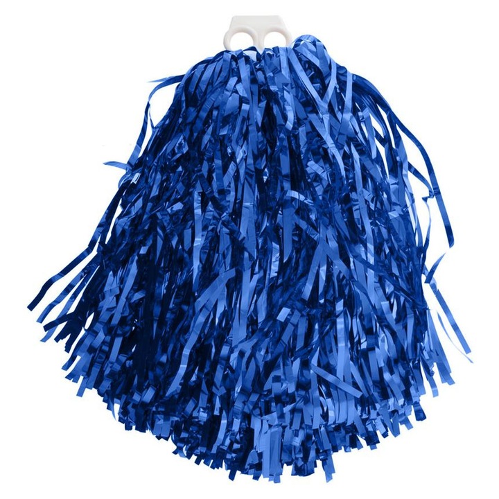 Pompon Majorete Albastru Metalizat - 34 cm de Stralucire si Energie Fresh