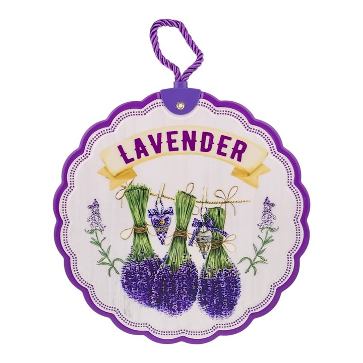 Suport din ceramica pentru oala fierbinte cu lavanda.20x20 cm M6