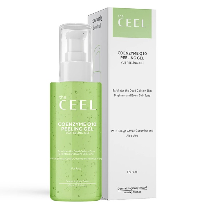 Gel exfoliant The Ceel Brightening, Coenzima Q10, Caviar Beluga, Castravete, 100 ml