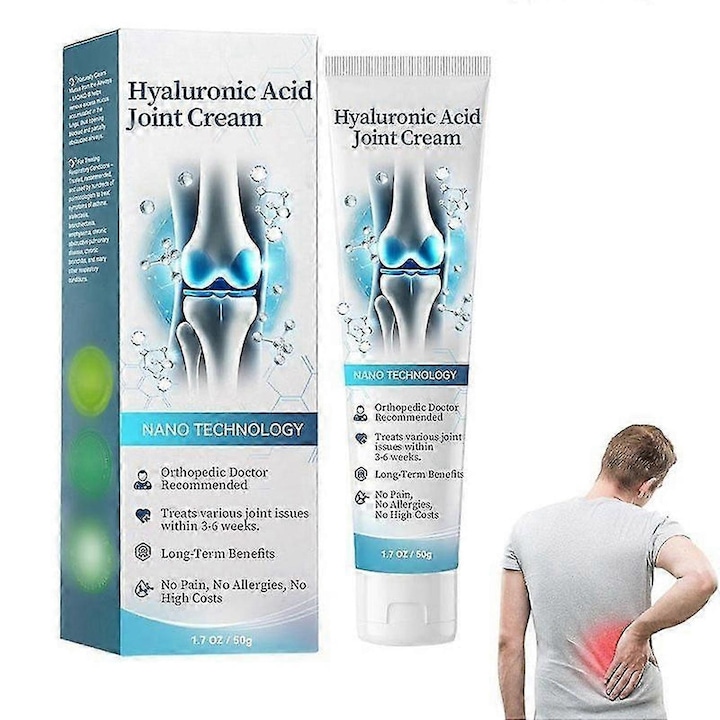 Hialuronsavas ízületi krém, 2 darabos készlet, nem zsíros formula, gyorsan felszívódik