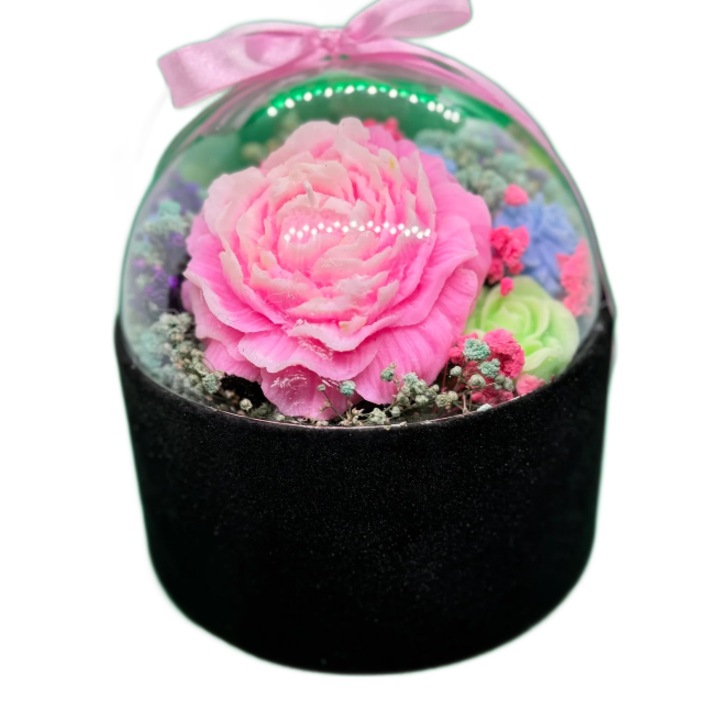 Lumânare parfumată Rose, lucrată manual, ceară de soia 100% naturală