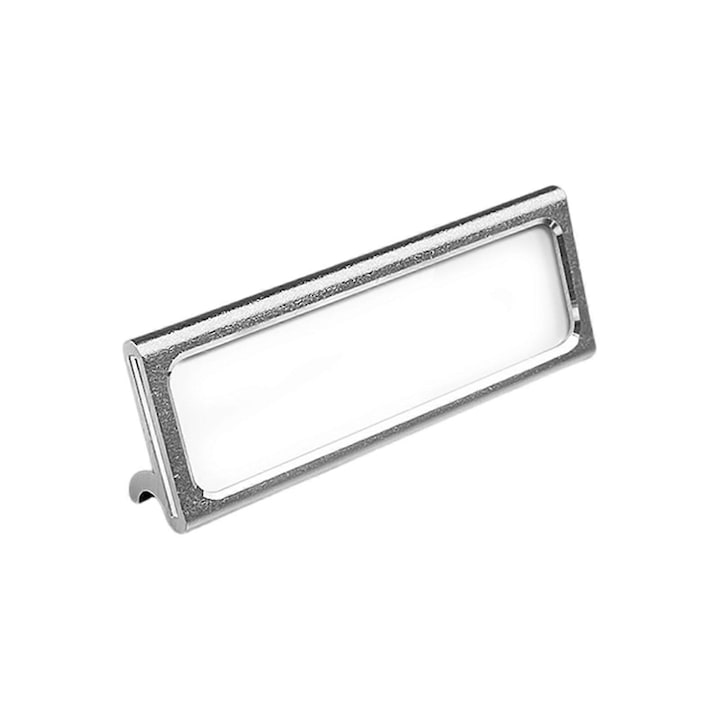 Semn de pret reutilizabil din aliaj de aluminiu, argintiu, 6x2.2cm, set 1 buc