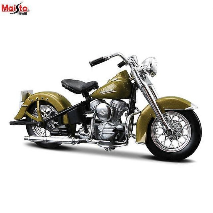 Motocicleta de jucarie 1:18 Harley-davidson 1948 Fl Panhead, aliaj, multicolor