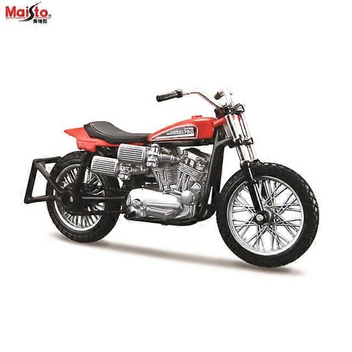 Motocicleta de jucarie, 1:18, Harley-davidson, model 1948 Fl Panhead, aliaj, 1972 xR750 Racing