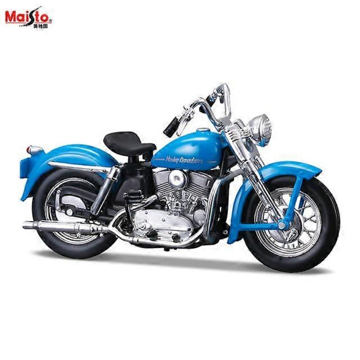 Motocicleta de jucarie 1:18 Harley-davidson 1948 Fl Panhead, aliaj, multicolor