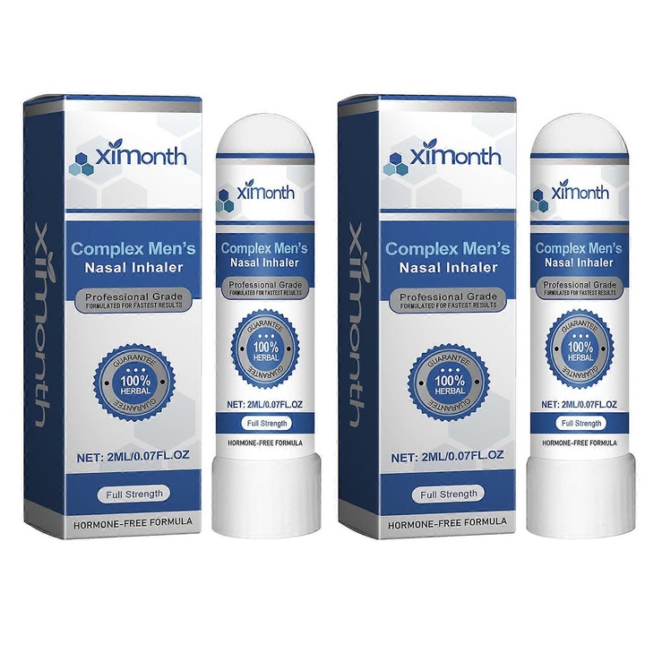 Назален инхалатор за здраве на простатата, комплект от 2 броя, натурални съставки, 2 мл