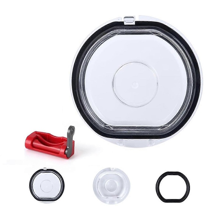 Capac recipient praf pentru aspirator V7 V8, set cu blocare, plastic, multicolor