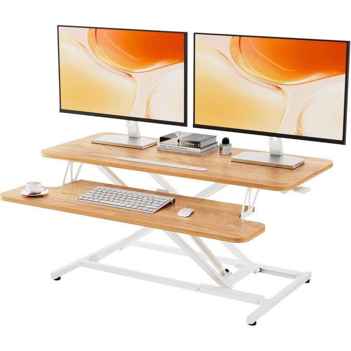 Állítható magasságú, állítható magasságú irodaasztal 40x91 cm, álló vagy ülő munkához, állítható magasság 12-52 cm, okostelefon-tartó, X alakú keret - CN