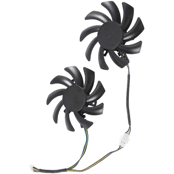 Вентилатор за видеокарта на компютър, 85 мм, 2 броя, черен